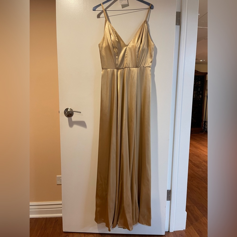 David’s Bridal Gold Bridesmaid Dress